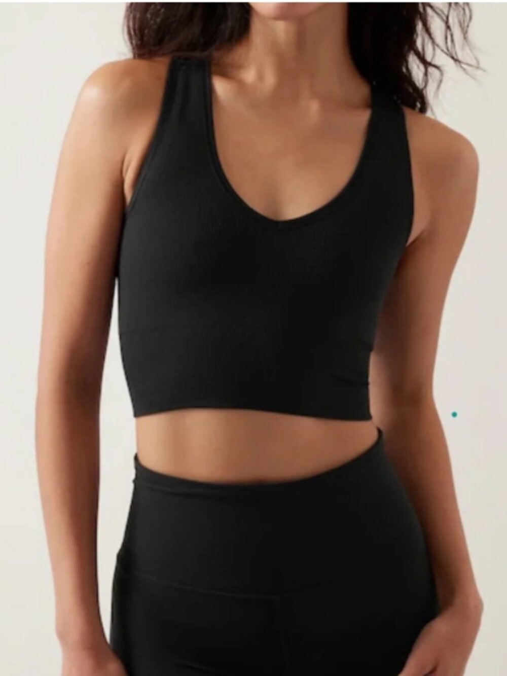 Athleta Aurora Seamless Crop Rib Tank in Black